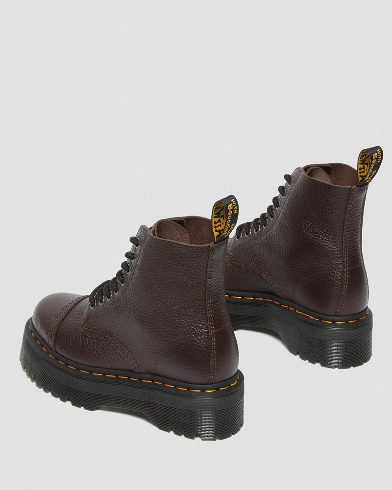 Botas Plataforma Dr Martens Sinclair Milled Nappa Cuero Mujer Vino | MX 525ILH